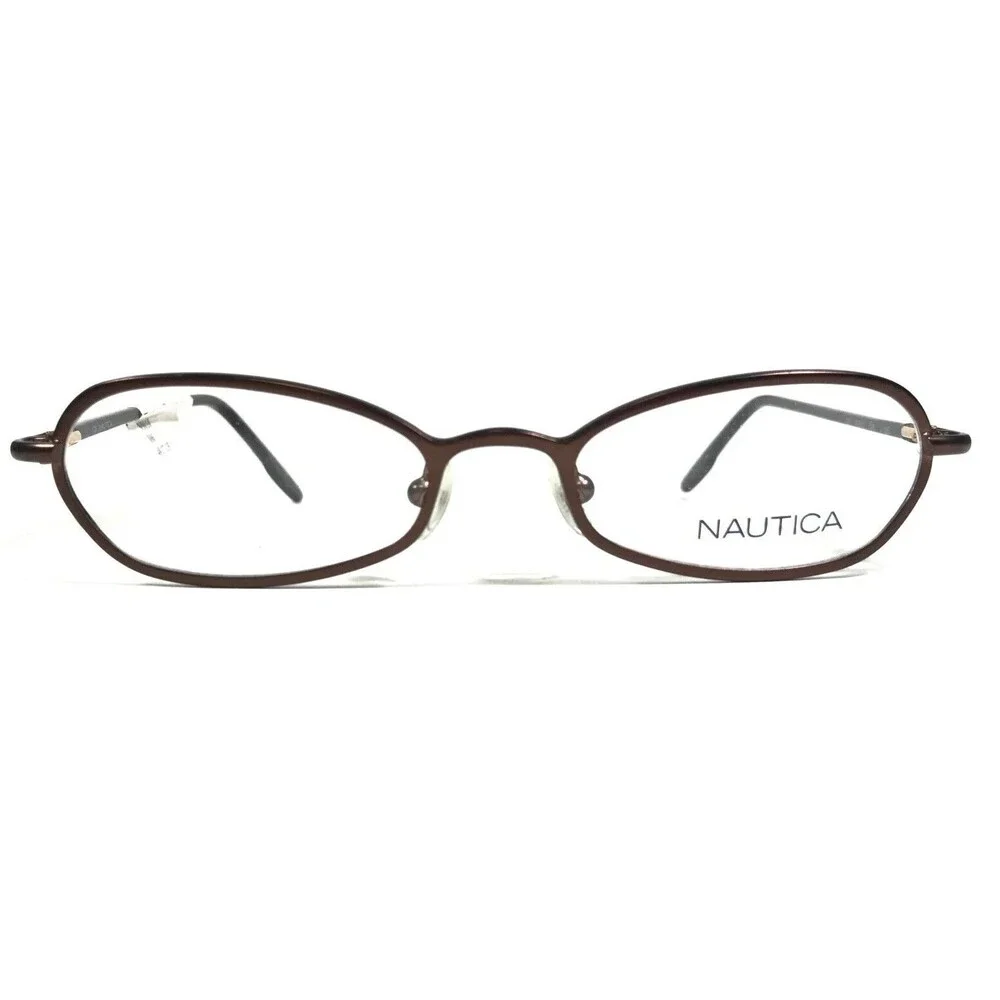 Nautica Eyeglasses Frames N9010 006 Brown Round Full Rim 48-17-135